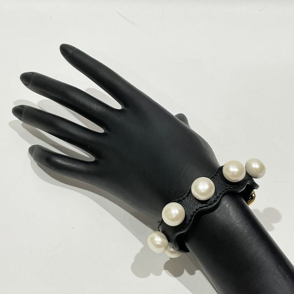 FENDI Costume Pearl 8AG757 Bracelet Leather/Fake Pearl Women's [Used A] 20231025