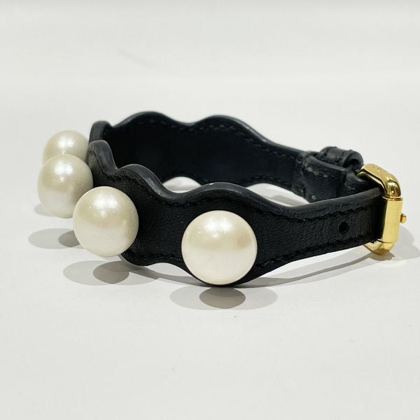 FENDI Costume Pearl 8AG757 Bracelet Leather/Fake Pearl Women's [Used A] 20231025