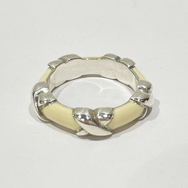 中古B/標準】TIFFANY&Co. ティファニー シグネチャー クロス シルバー925 エナメル レディース リング・指輪 7号  ベージュ20437179