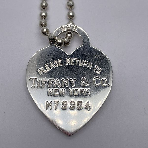 TIFFANY&amp;Co. Return to Heart Tag Long Ball Chain Necklace 925 Silver Women's [Used B] 20231024