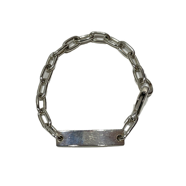 GUCCI Logo Plate Chain Bracelet Silver 925 Women's [Used B] 20231031
