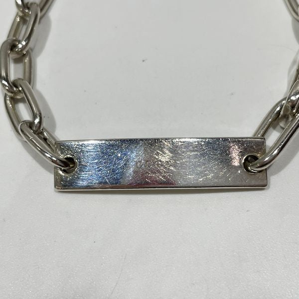 GUCCI Logo Plate Chain Bracelet Silver 925 Women's [Used B] 20231031