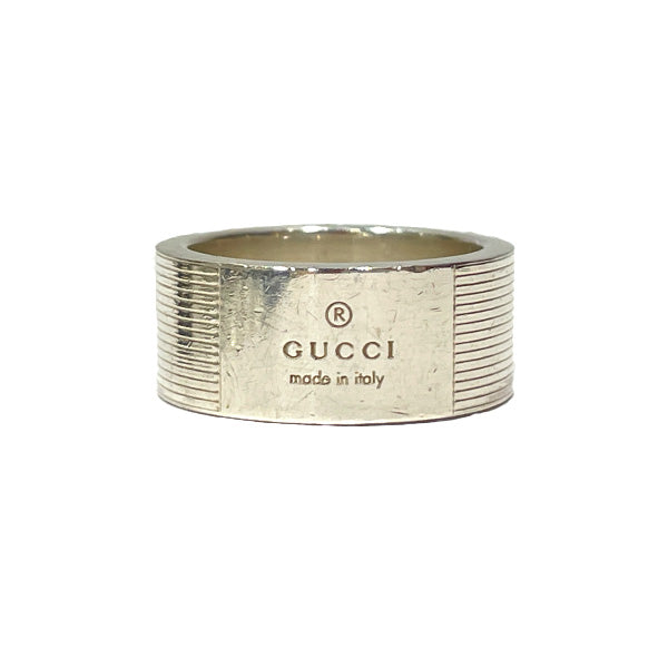 GUCCI Logo 8mm 10 9 Ring Silver 925 Unisex [Used B] 20231031