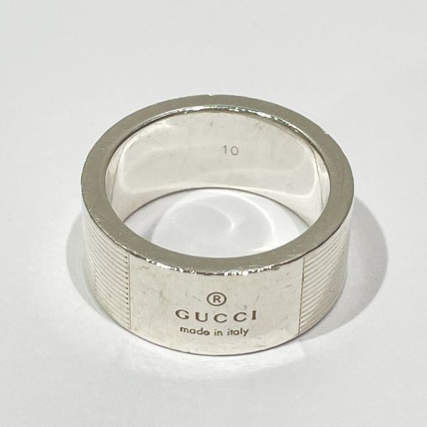 GUCCI Logo 8mm 10 9 Ring Silver 925 Unisex [Used B] 20231031