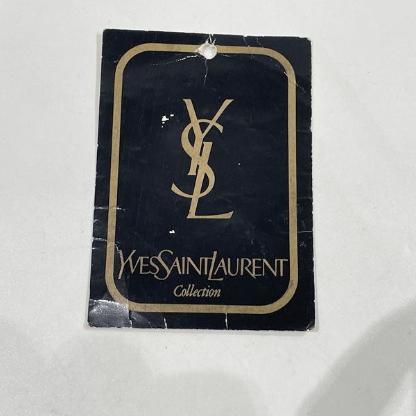YVES SAINT LAURENT(イヴ・サンローラン) YSLロゴ プレート 斜め掛け ヴィンテージ ショルダーバッグ PVC/レザー レディース【中古B】