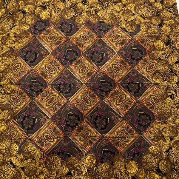 CHANEL Coco Mark Paisley Pattern Jewelry Motif Vintage Scarf Silk Women's [Used AB] 20231212