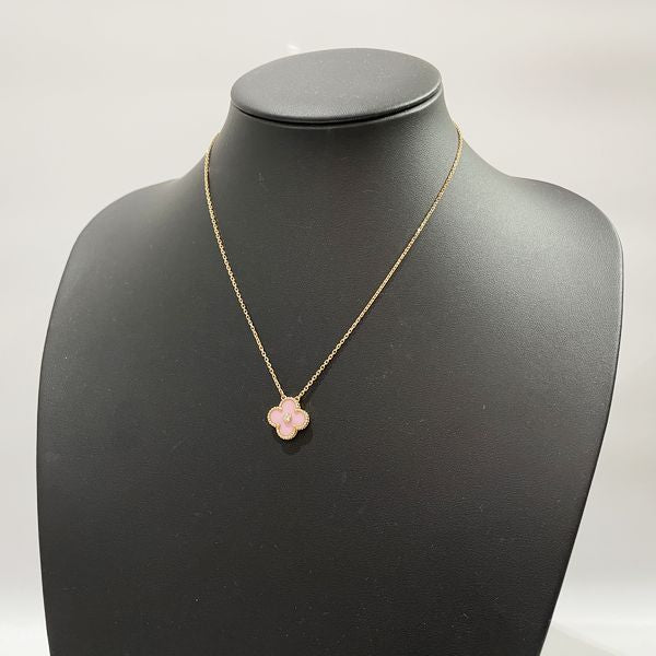 Van Cleef &amp; Arpels Vintage Alhambra 1PD Pink Sable 2015 X'mas Limited Model Necklace K18 Pink Gold Women's [Used A] 20231103