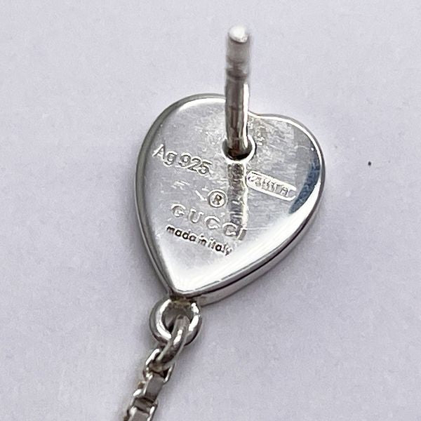 GUCCI Heart Logo Plate Chain Swing Earrings Silver 925 [Used B] 20231121