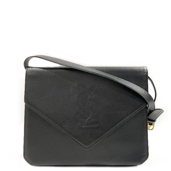 YVES SAINT LAURENT YSL Logo Crossbody Vintage Shoulder Bag Leather Women's [Used B] 20231105