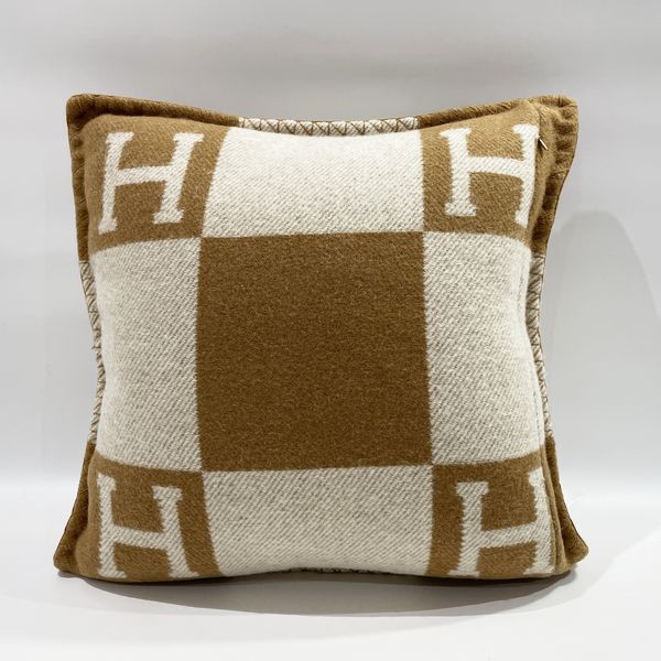 HERMES Avalon PM H Logo Cushion Square Interior Other Fashion Goods Wool/Cashmere [Used AB] 20231105