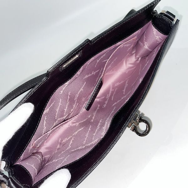 Salvatore Ferragamo Gancini Lock One Shoulder Shoulder Bag Leather Women's [Used AB] 20231105