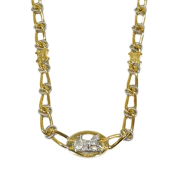 CELINE Carriage Metal Macadam Triomphe Chain Vintage Necklace GP/Metal Women's [Used B] 20231129