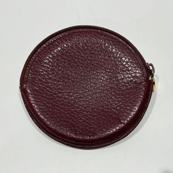 CARTIER Mastline Round Coin Case Coin Purse with Pocket Coin Case [Used AB]