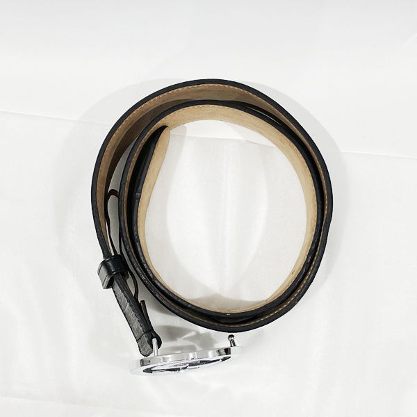 GUCCI Belt Length 80cm Interlocking Buckle GG Supreme Silver Black 411924 KGDHV 80・32 525040 [Used BC] 20231125