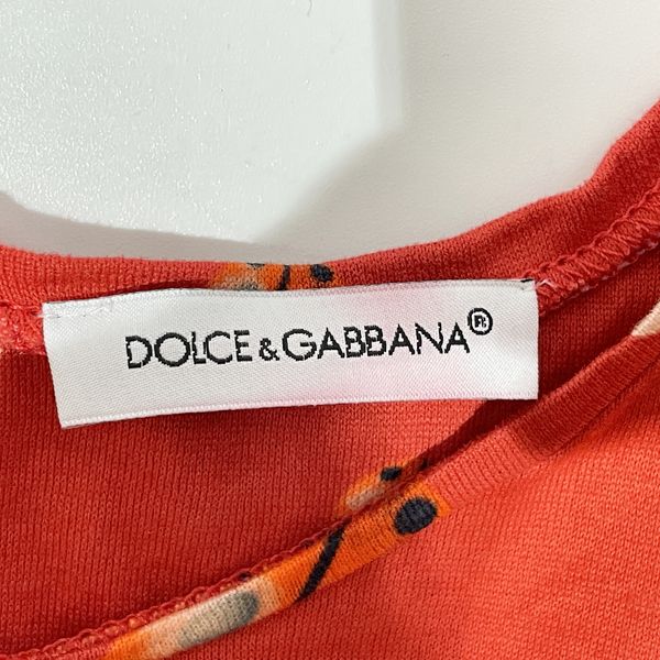 DOLCE&GABBANA(ドルチェアンドガッバーナ) Tシャツ 半袖 テントウムシ フラワー 花柄 赤 132-143㎝ 51“-56“ 9/10 カットソー キッズ 【中古A】