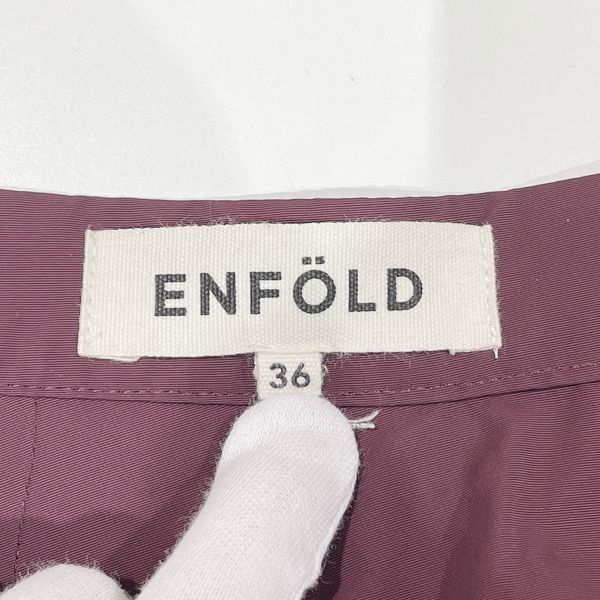 ENFOLD(エンフォルド) フレア タック 膝丈 サーキュラー スカート ナイロン/コットン レディース【中古AB】