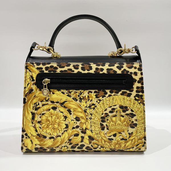 Gianni Versace Sunburst Top Handle Flower Print 2WAY Vintage Handbag PVC/Leather Women's [Used AB] 20231119