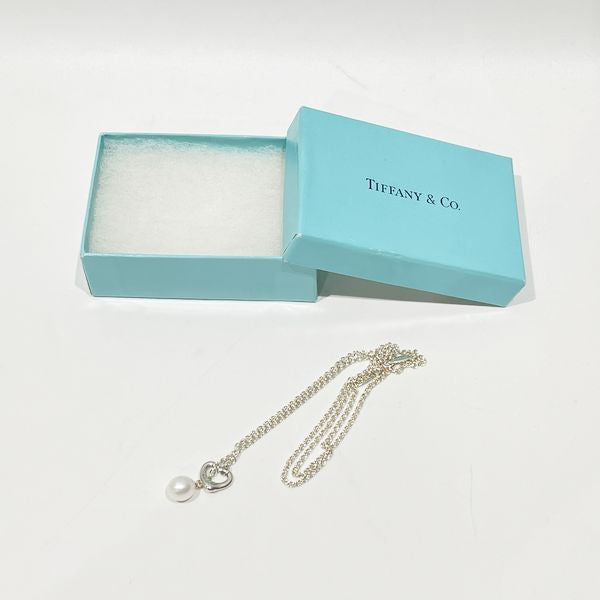 TIFFANY&amp;Co. Open Heart 1P Pearl Lariat Necklace Silver 925 Women's [Used AB]