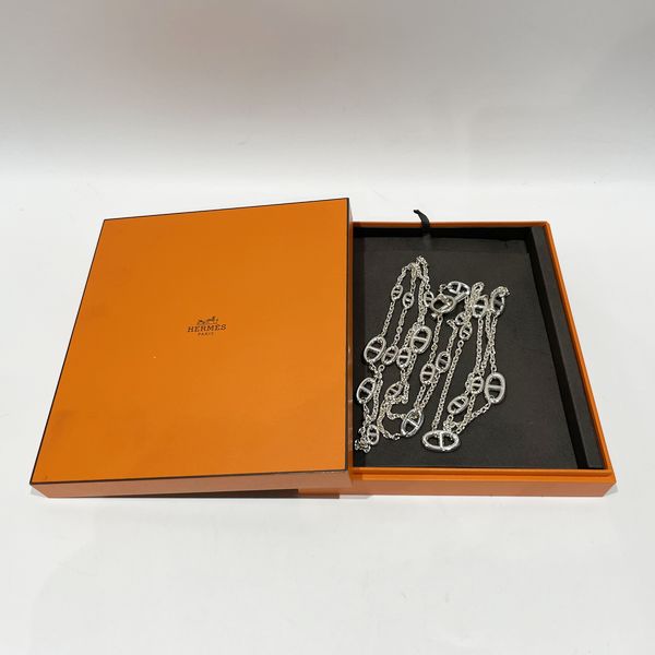 中古AB/使用感小】HERMES エルメス シェーヌダンクル ファランドール160 ロング シルバー925 レディース ネックレス20441746