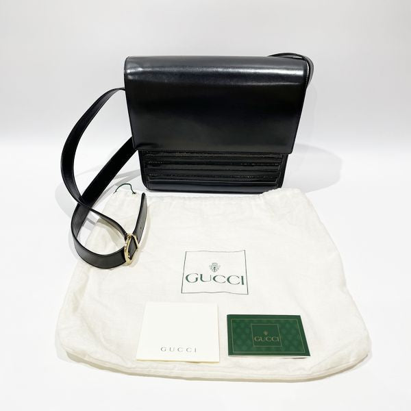 GUCCI Old Flap Crossbody 001.109.1314 Vintage Shoulder Bag Leather Women's [Used AB] 20231126