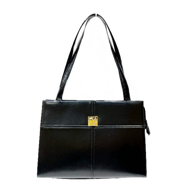 YVES SAINT LAURENT Logo Plate Square Shoulder Vintage Shoulder Bag Leather Women's [Used AB] 20231126