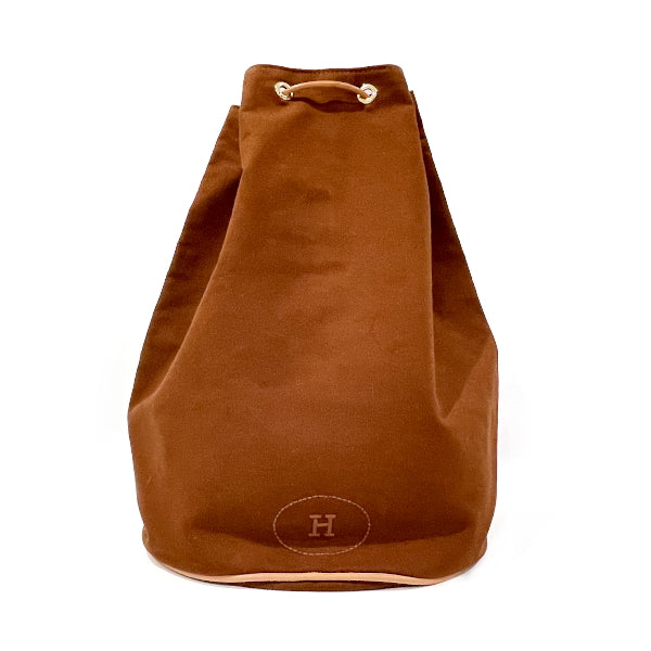 HERMES Porochon Mimil GM Drawstring One Shoulder Rucksack Shoulder Bag Toile Officier/Leather [Used B] 20231125