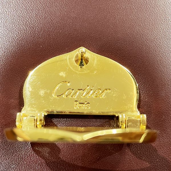 CARTIER Mastline Gold Hardware Vintage Shoulder Bag Leather Women's [Used B] 20231202