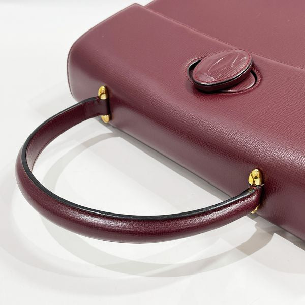 CARTIER Mustline Turnlock Vintage Handbag Leather Women's [Used A] 20231202