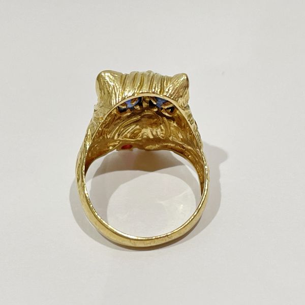 【特別限定品】K18 ダイヤモンド　猫　ネコ　指輪 12号