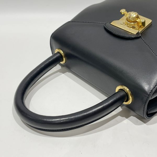 Salvatore Ferragamo(サルヴァトーレフェラガモ) ヒール金具 トップハンドル DQ-21 1668 ハンドバッグ レザー レディース【中古B】20231209