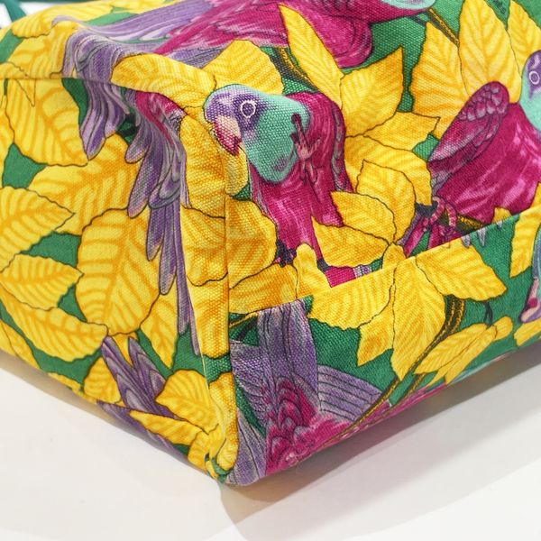 HERMES Bird Flower Vintage Tote Bag Cotton [Used B] 20231202