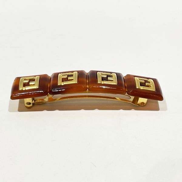 中古B/標準】FENDI フェンディ ヴィンテージ FFロゴ べっ甲柄 髪留め 