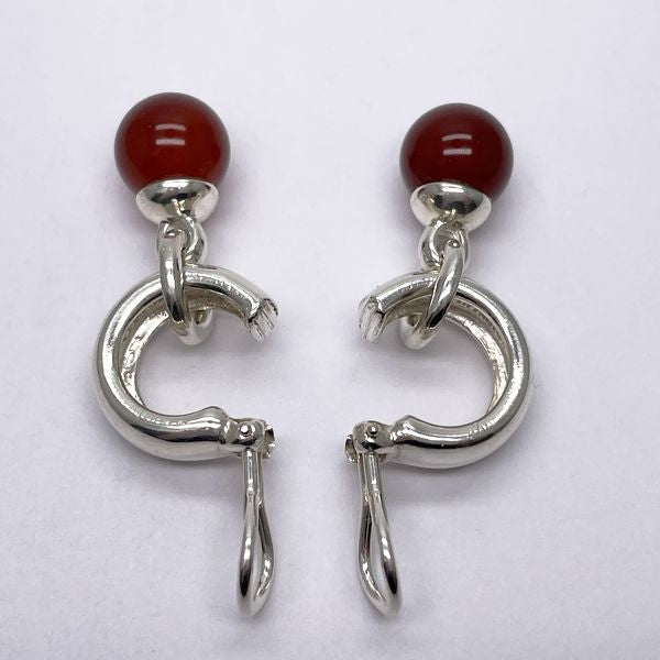 TIFFANY&amp;Co. Ball Hoop Red Quartz Earrings Silver 925 Women's [Used AB] 20231215