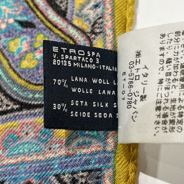 ETRO 围巾佩斯利 41 厘米 x 132 厘米 佩斯利 Etro 日本标签附正价 50,000 日元 披肩披肩羊毛/丝绸男女通用 [二手 A] 20231208