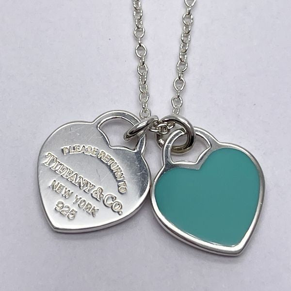 TIFFANY&amp;Co. Return to Tiffany Mini Double Heart Tag Blue Necklace Silver 925 Women's [Used AB] 20231215