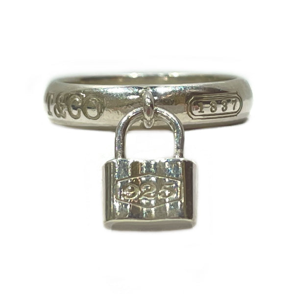 TIFFANY &amp; Co. 1837 Cadena Lock Charm No. 10 Ring Silver 925 Women's [Used B] 20231226