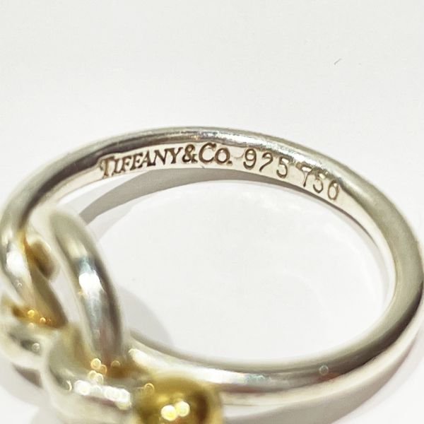 TIFFANY&amp;Co. Hook &amp; Eye Love Knot No. 9 Ring Silver 925/K18 Yellow Gold Women's [Used AB] 20231219