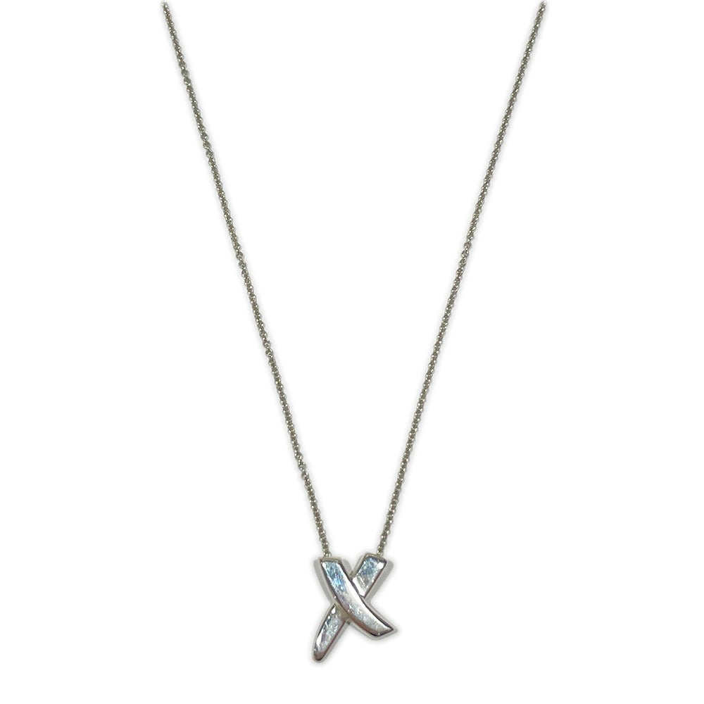 TIFFANY&amp;Co. Paloma Picasso Kiss Cross Necklace Silver 925 Women's [Used AB] 20231217