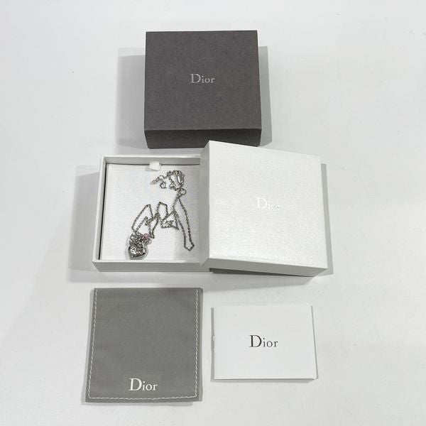 Christian Dior(クリスチャンディオール) ロゴ ハート カラーストーン ヴィンテージ ネックレス メタル レディース【中古AB】20231215