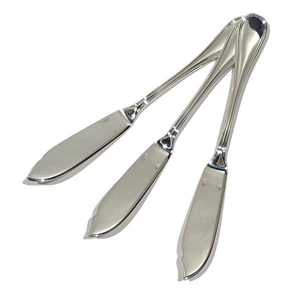 Christofle Fish Knife Set of 3 Albi 20cm Chess Knight Goldsmith Engraved Cutlery Metal Unisex [Used AB] 20240126