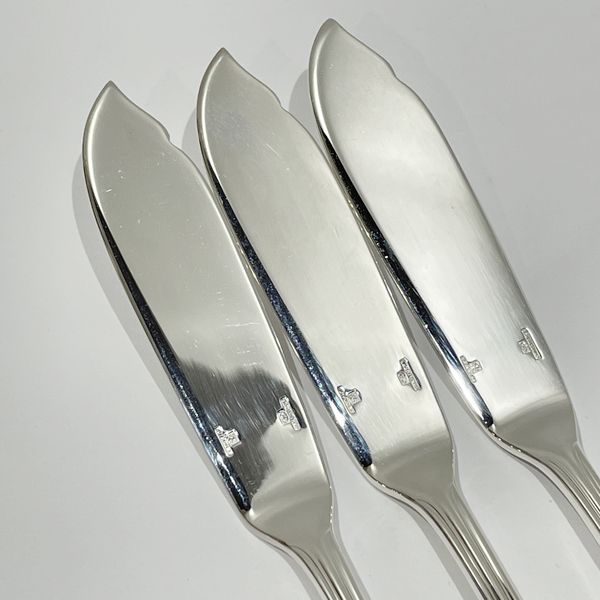 Used AB/Slightly used] Christofle Fish Knife Set of 3 Albi 20cm Chess  Knight Goldsmith Engraved Unisex Cutlery 20444658