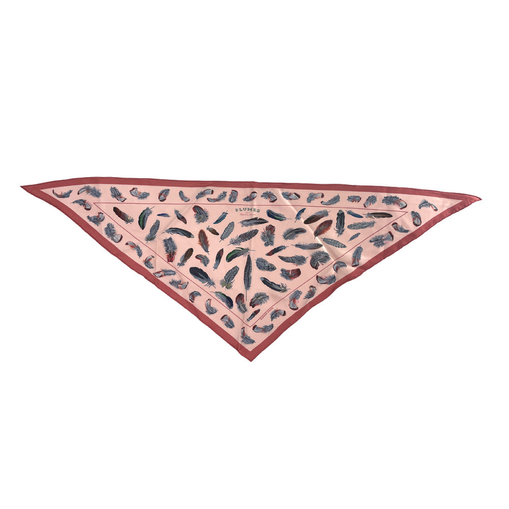 HERMES(エルメス) スカーフ ポワントゥ 三角 PLUMES par Henride Linares 羽根 シルク ユニセックス【中古AB】