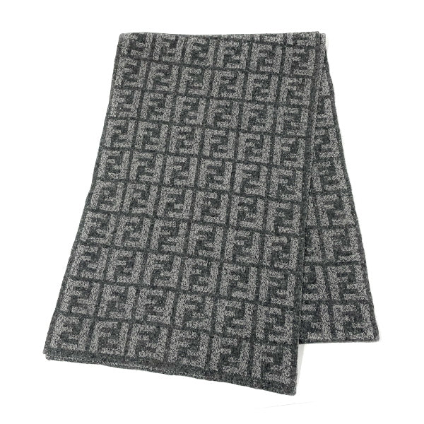 FENDI Zucca FF pattern logo stole scarf 182cm x 29cm wool unisex [Used AB]