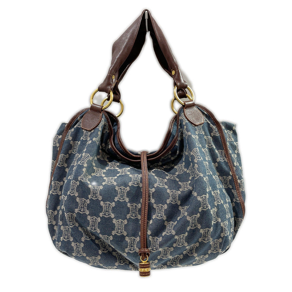 CELINE Bittersweet Paris Macadam Shoulder Handbag Denim/Leather Women's [Used B] 20231216