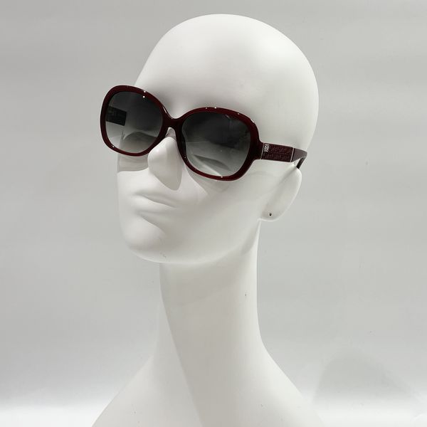 LOEWE Sunglasses SLW937 58□16 135 Red Anagram Oval Frame Sunglasses Acetate [Used B]