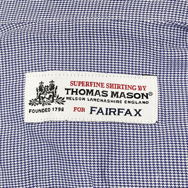 THOMAS MASON(トーマスメイソン) シャツ FOR FAIRFAX フェアファクス サイズ15/38 長袖 ワイドカラー 総柄 メンズ【中古AB】20240118