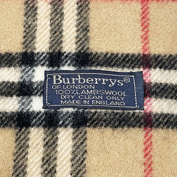 Burberrys 经典格纹流苏羊毛中性围巾 [二手 B] 20240121