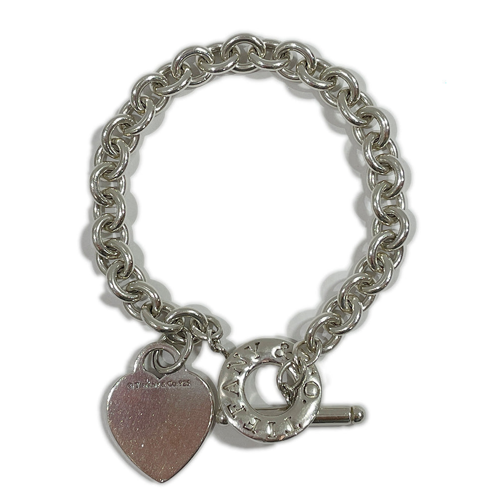 TIFFANY&amp;Co. Return Toe Tiffany Heart Charm Toggle Chain Bracelet Silver 925 Women's [Used B] 20231222