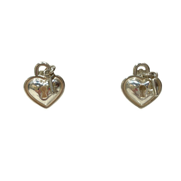 TIFFANY&amp;Co. Heart Lock Key Earrings Silver 925 Women's [Used AB] 20240119