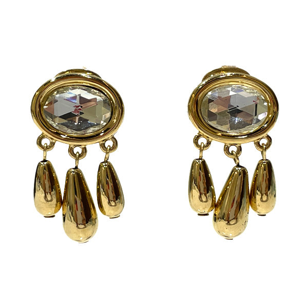 GIVENCHY Colored Stone Swing Drop Vintage Earrings GP Women's [Used AB] 20240116
